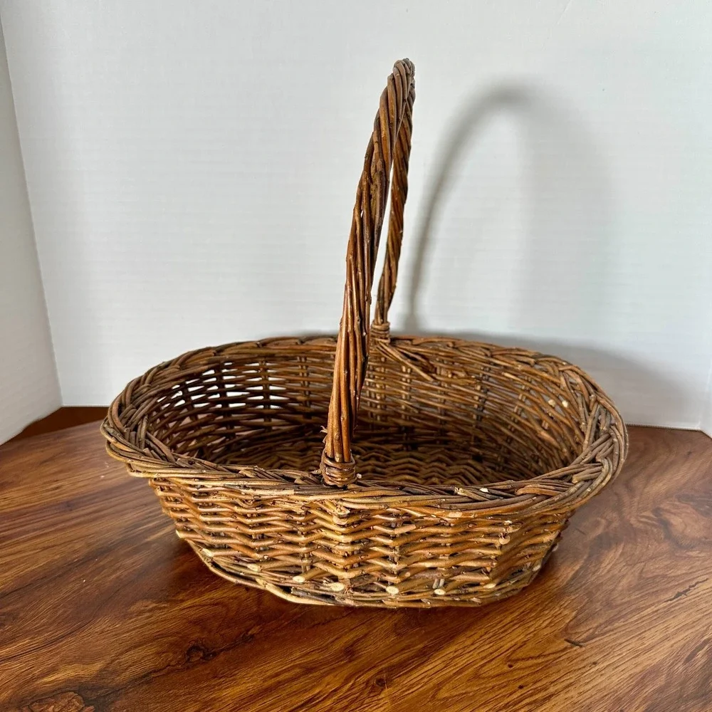 Rustic Wicker Basket with Handle 11